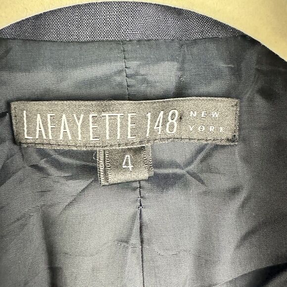 Lafayette 148 New York Blazer Womens 4 Linen Wool Notched Lapel Cuffed Jacket - Picture 14 of 16